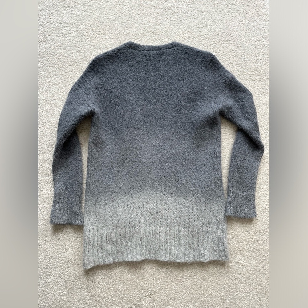 SOLD - Anthropologie JENEE Dip Dyed Ombre Grey Alpaca Wool Cardigan XS S - Picture 4 of 8